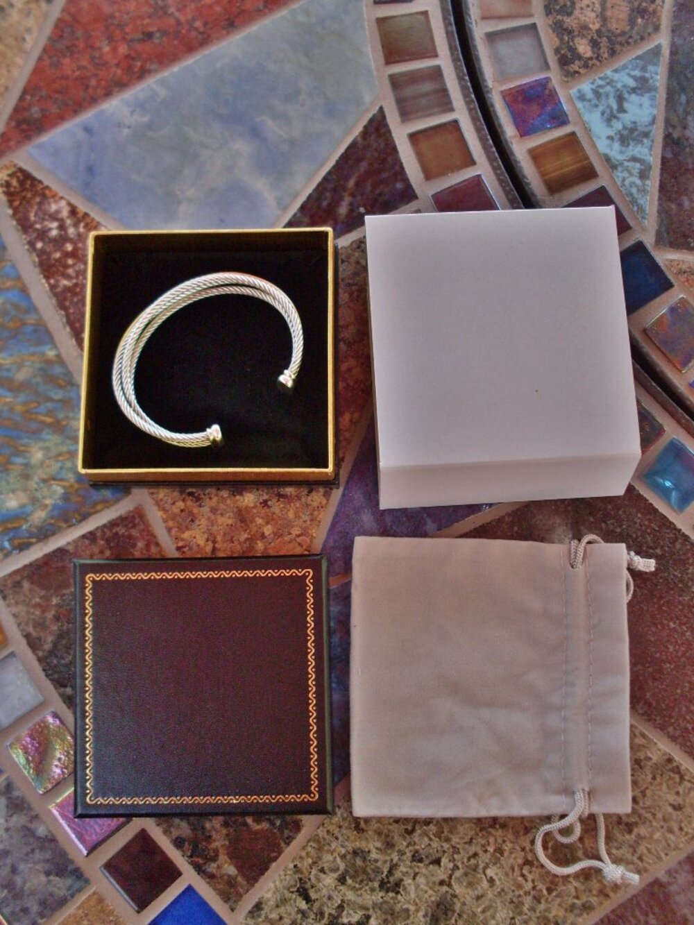 Retired David Yurman Four Row Crossover Cable Cuff Bracelet - Gift Boxed - Picture 2 of 11